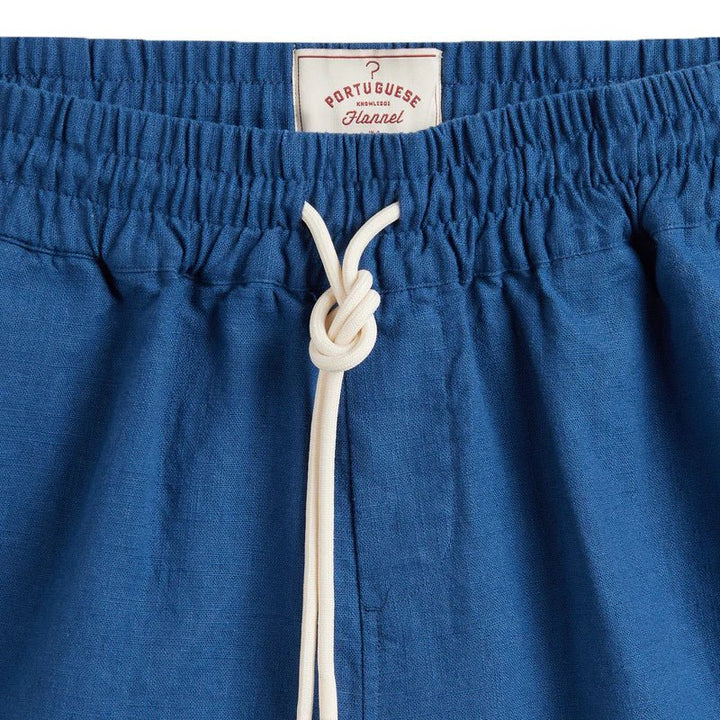 Portuguese Flannel Embroidery Nature Shorts Blue - Merchant Menswear