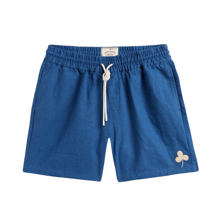 Portuguese Flannel Embroidery Nature Shorts Blue - Merchant Menswear