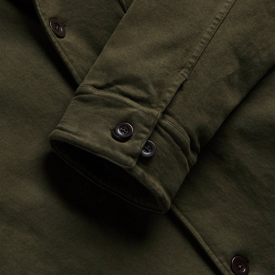 Portuguese Flannel Labura Cotton Chore Jacket Olive - Merchant Menswear