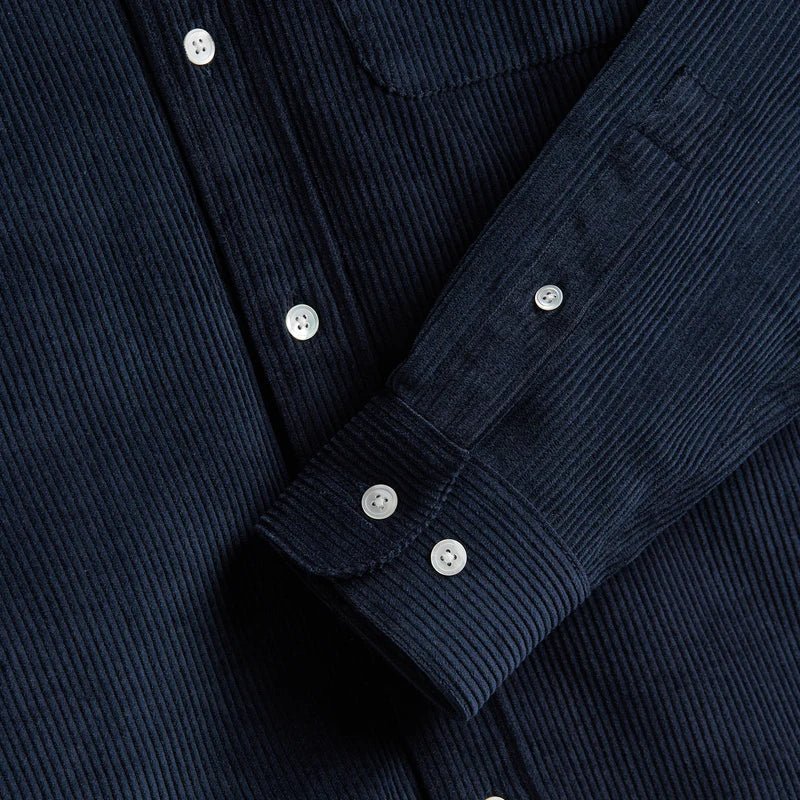 Portuguese Flannel Lobo Navy Cord Shirt Navy - Merchant Menswear