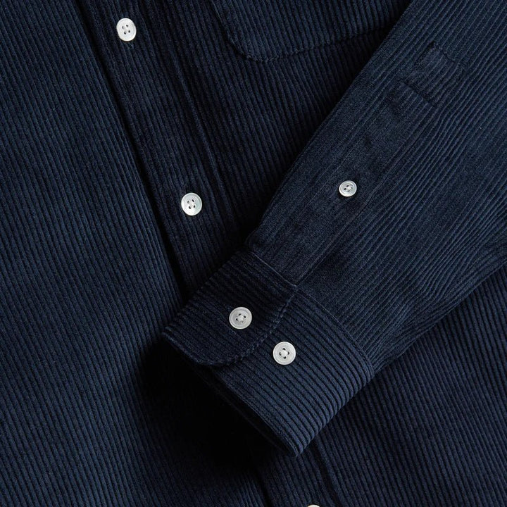 Portuguese Flannel Lobo Navy Cord Shirt Navy - Merchant Menswear