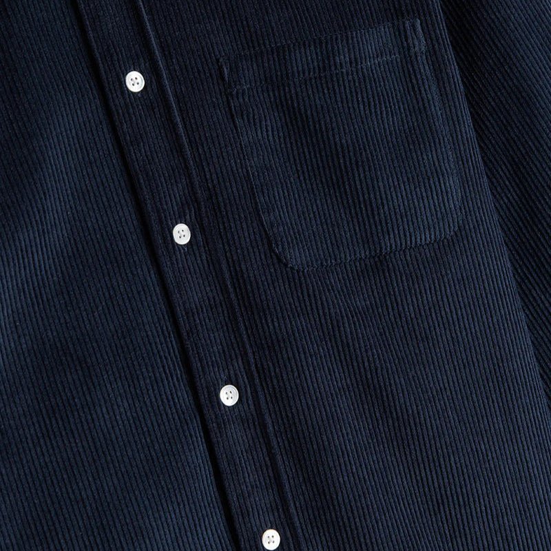 Portuguese Flannel Lobo Navy Cord Shirt Navy - Merchant Menswear
