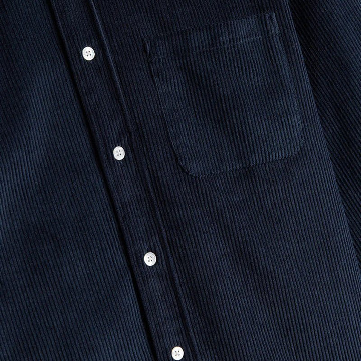 Portuguese Flannel Lobo Navy Cord Shirt Navy - Merchant Menswear