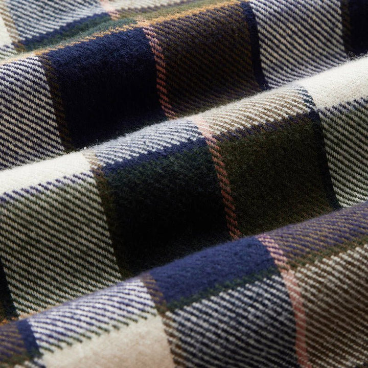 Portuguese Flannel Pine Multi Check Shirt Blue / Green - Merchant Menswear