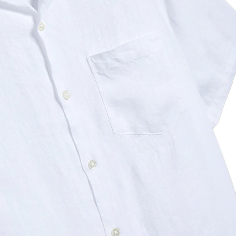 Portuguese Flannel S/S Camp Collar Shirt White - Merchant Menswear