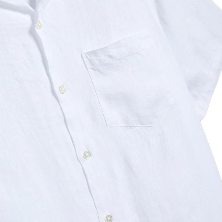 Portuguese Flannel S/S Camp Collar Shirt White - Merchant Menswear