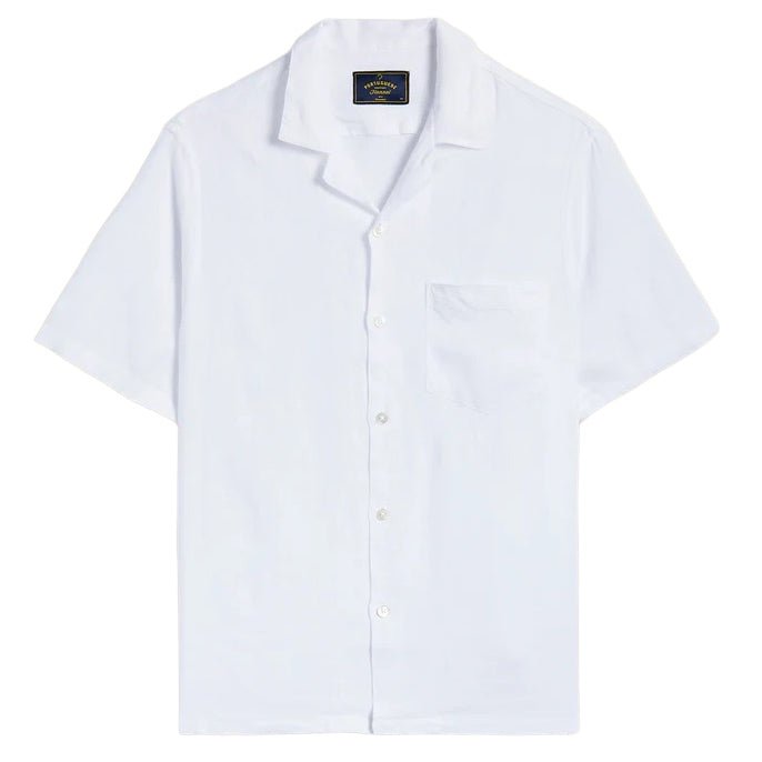 Portuguese Flannel S/S Camp Collar Shirt White - Merchant Menswear