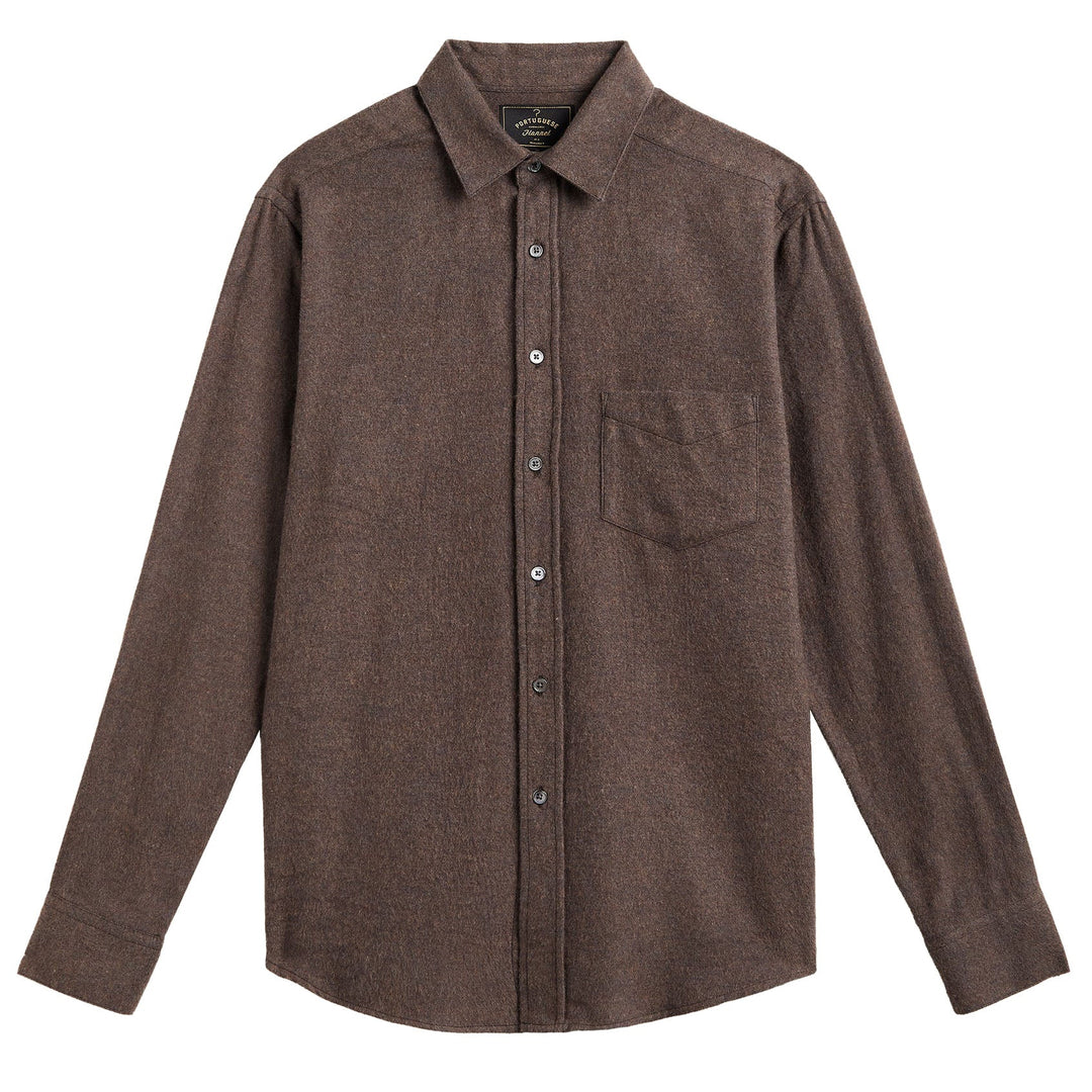 Portuguese Flannel Suavis Flannel Check Shirt Brown - Merchant Menswear