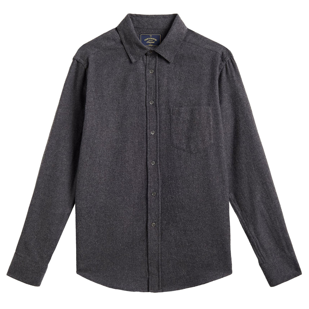 Portuguese Flannel Suavis Flannel Check Shirt Grey - Merchant Menswear
