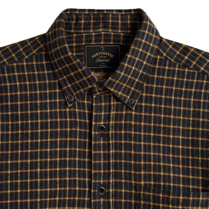 Portuguese Flannel Terra Flannel Check Shirt Brown - Merchant Menswear
