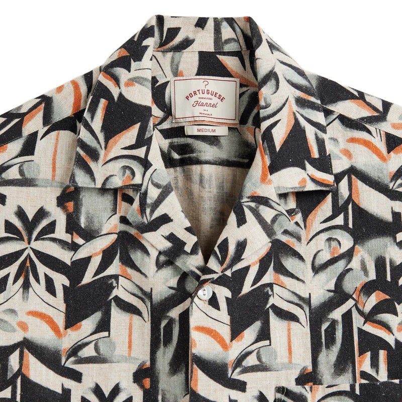 Portuguese Flannel Viva Abstract Shirt Natural/Burnt Orange - Merchant Menswear