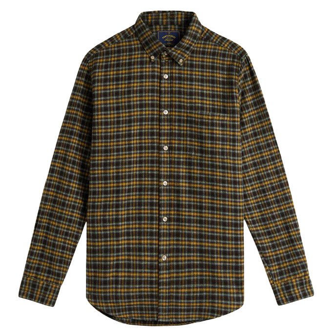 Portuguese Flannel Vouga B/D Flannel Check Shirt Green Multi - Merchant Menswear