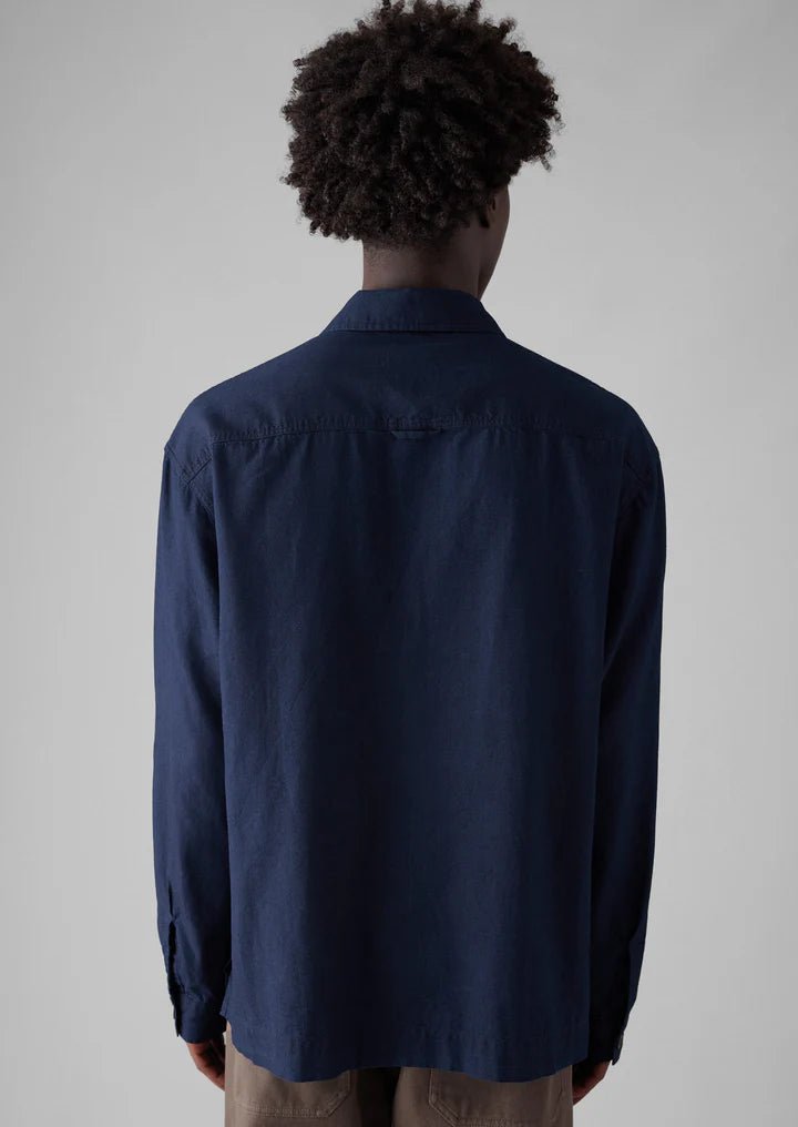 Pullover Workwear Shirt Indigo. - Merchant Menswear