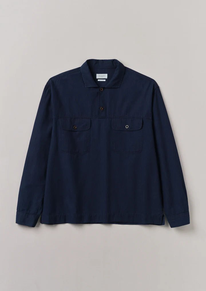 Pullover Workwear Shirt Indigo. - Merchant Menswear