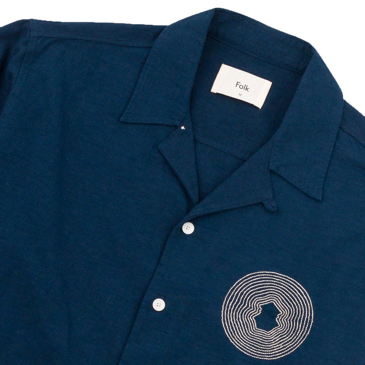 Relaxed Soft Collar Shirt Navy - Merchant Menswear