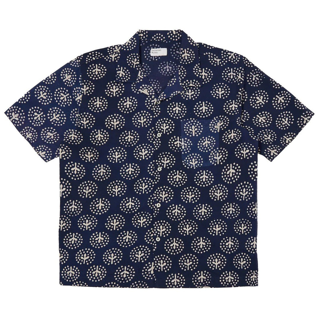 Road Shirt Magic Circle Print Navy - Merchant Menswear