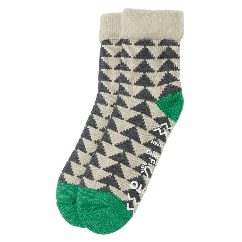 RoToTo Comfy Room Socks Charcoal / Green - Merchant Menswear