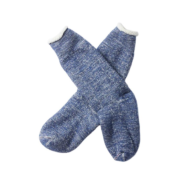 RoToTo Double Face Crew Socks Deep Ocean - Merchant Menswear