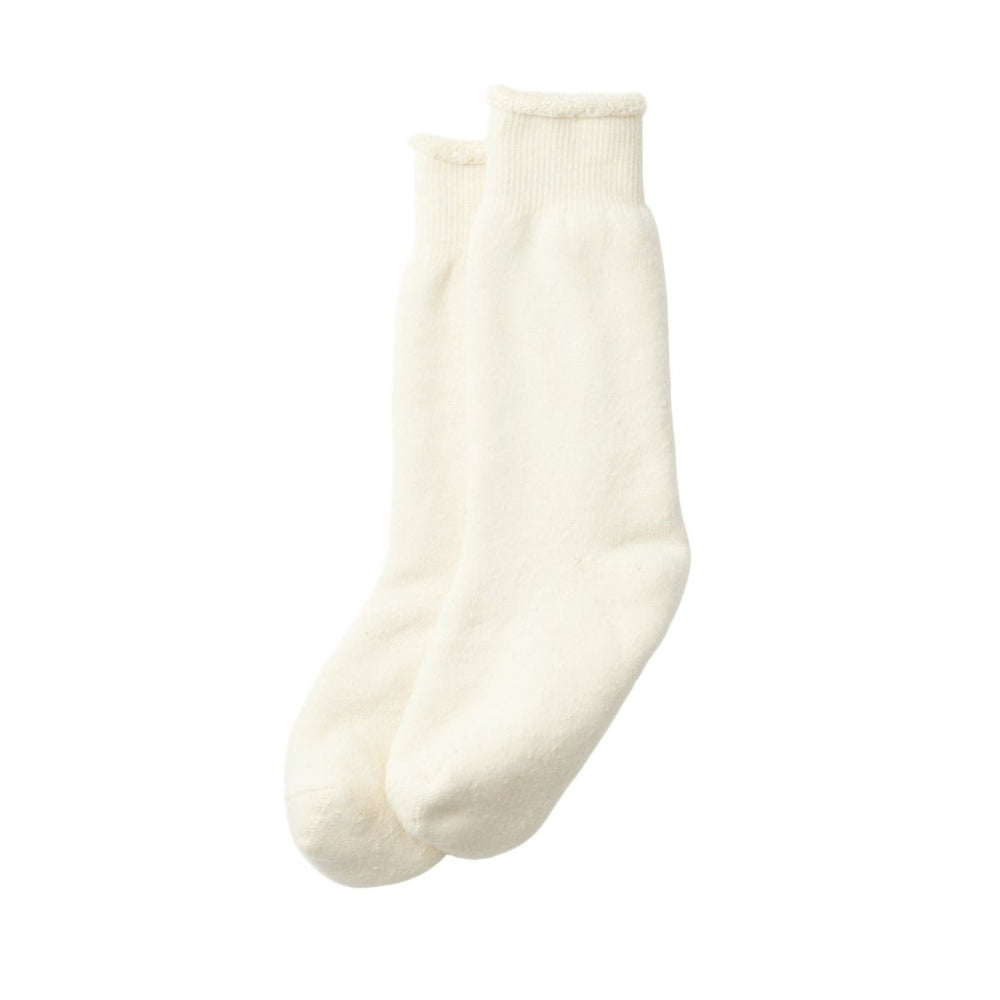 RoToTo Double Face Crew Socks Ivory - Merchant Menswear
