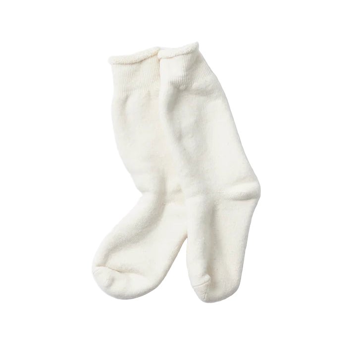RoToTo Double Face Crew Socks Ivory - Merchant Menswear