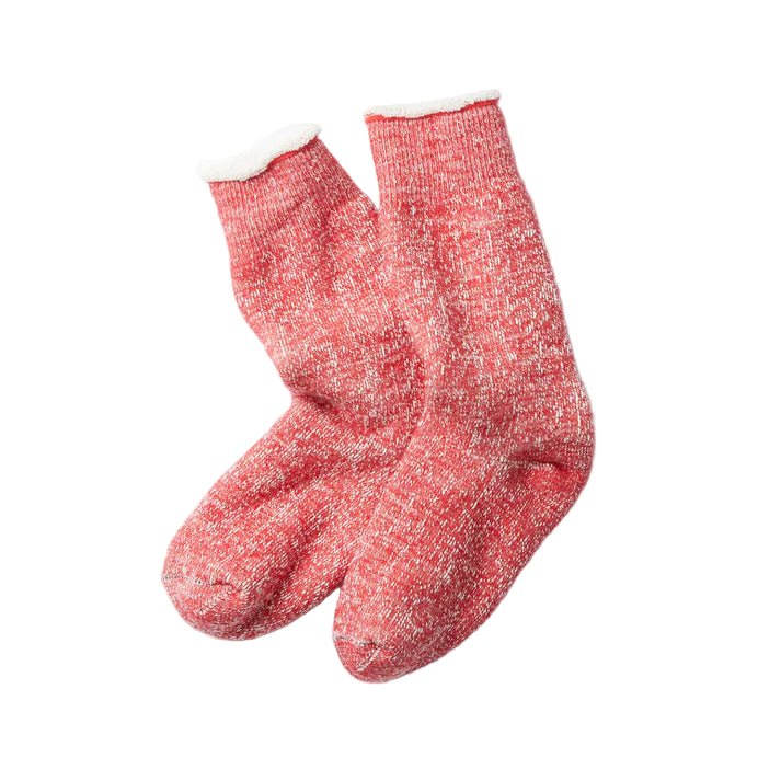 RoToTo Double Face Crew Socks Red - Merchant Menswear