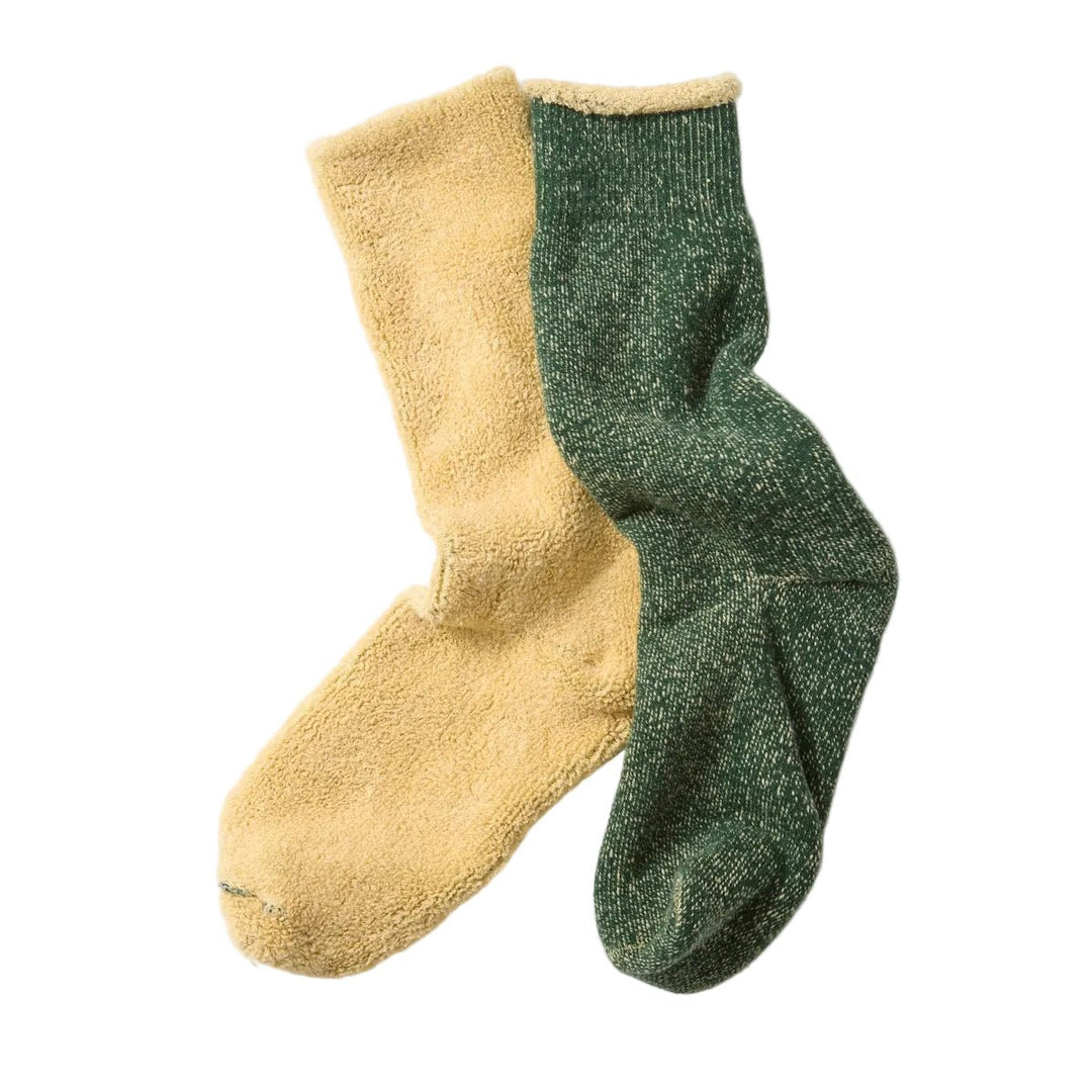 RoToTo Reversible Pile Sock Forest Green/Raw - Merchant Menswear