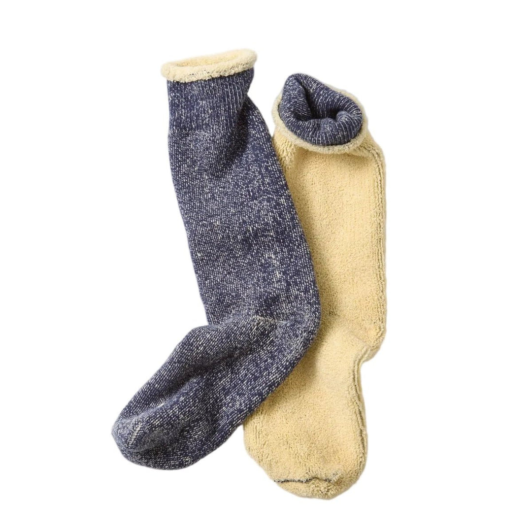 RoToTo Reversible Pile Sock Navy/Cream - Merchant Menswear