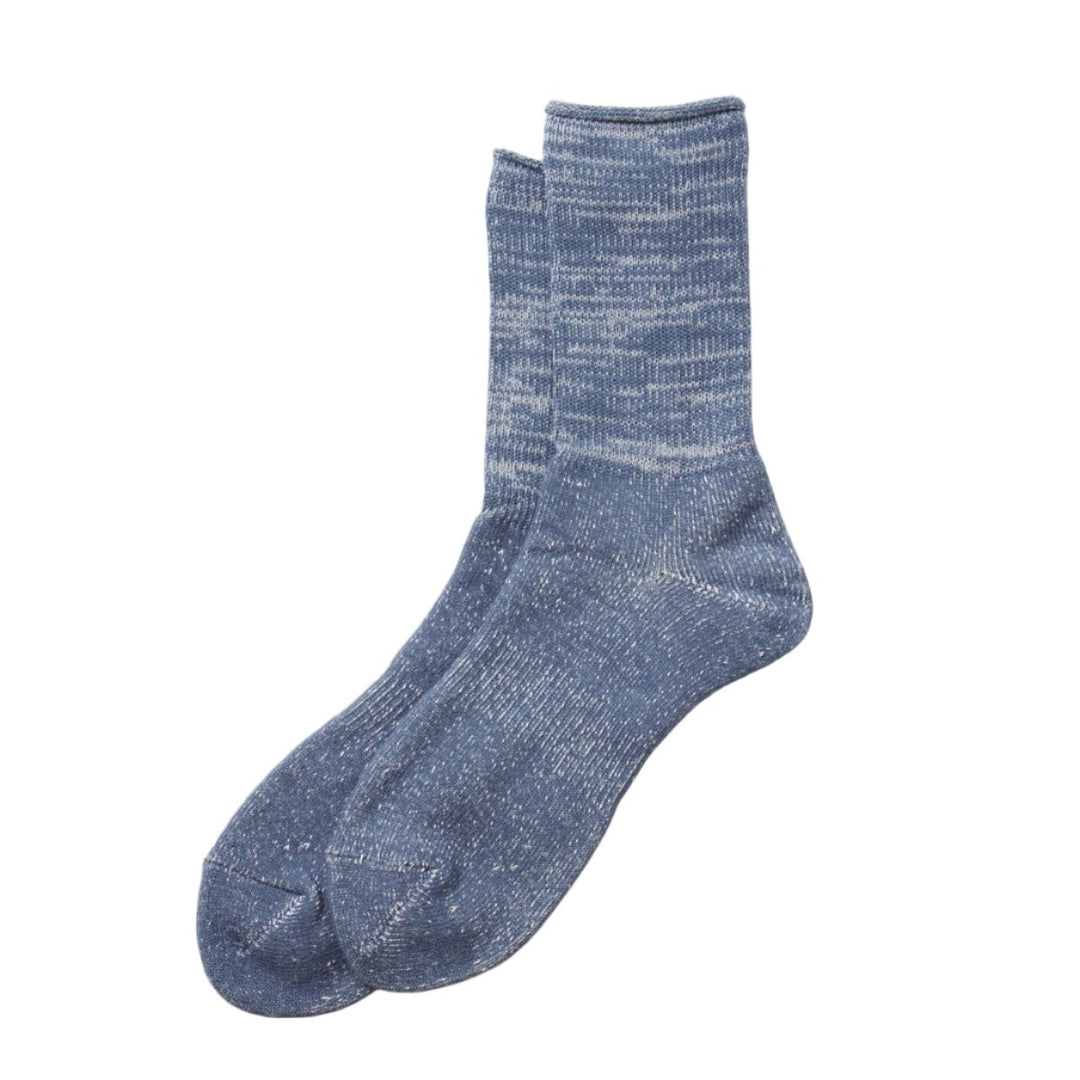 RoToTo Washi Pile Crew Socks Slate Blue - Merchant Menswear