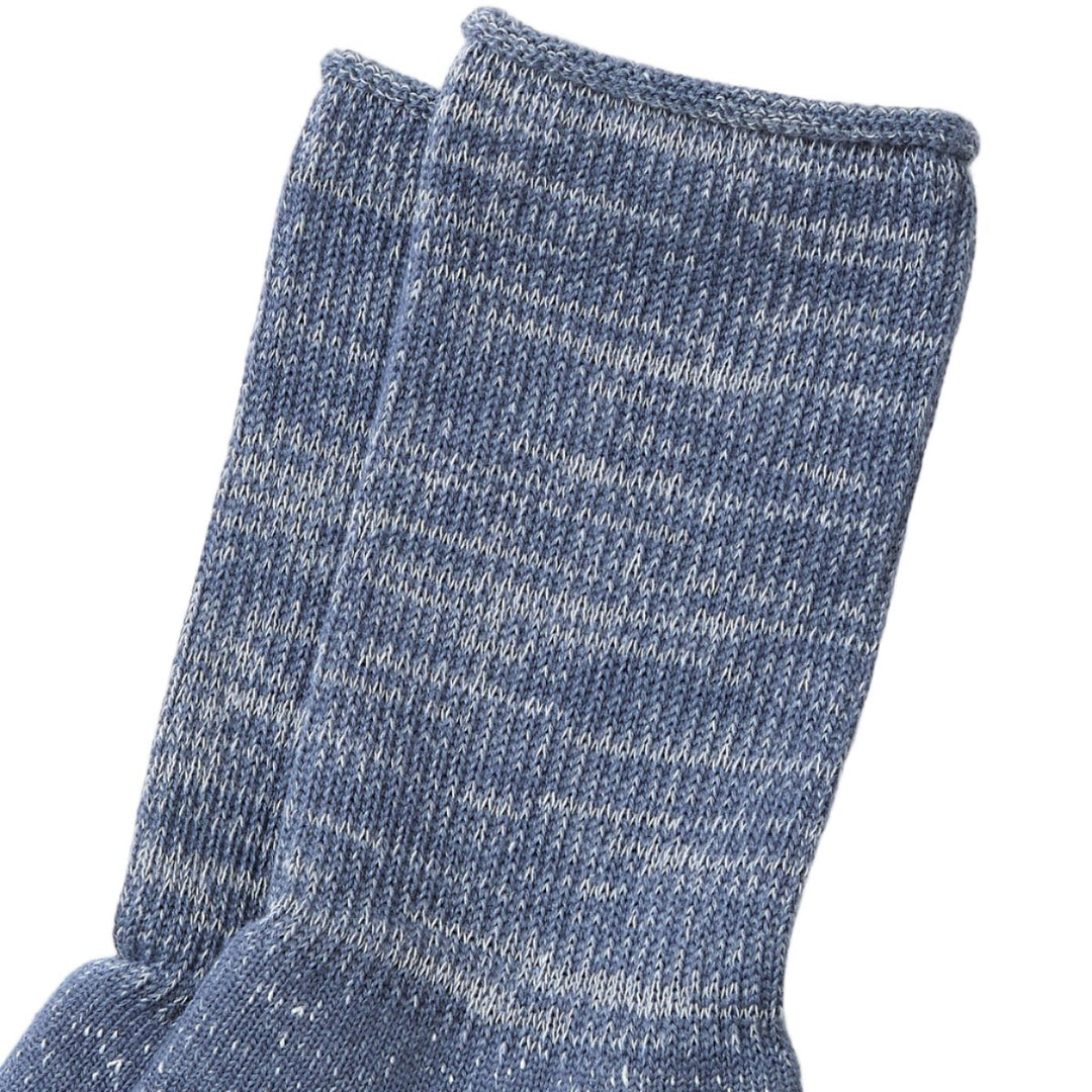 RoToTo Washi Pile Crew Socks Slate Blue - Merchant Menswear