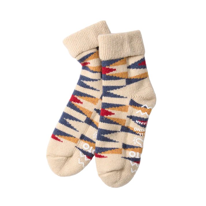 RoToTo Wool Native Room Socks Ivory - Merchant Menswear