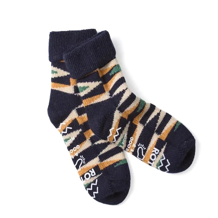 RoToTo Wool Native Room Socks Navy - Merchant Menswear