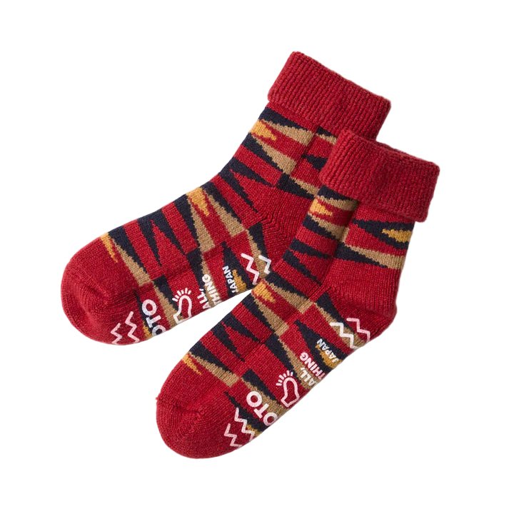 RoToTo Wool Native Room Socks Red - Merchant Menswear
