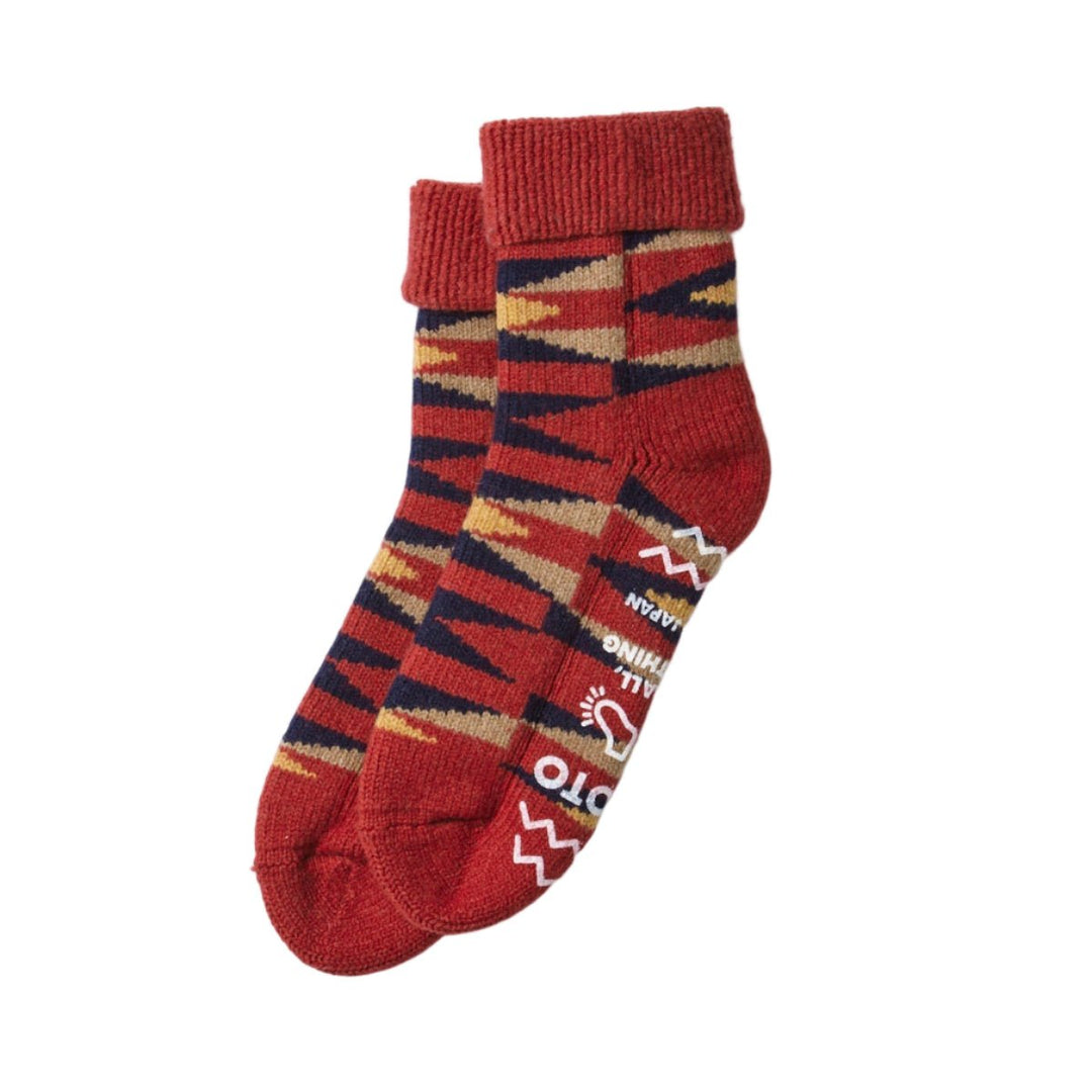 RoToTo Wool Native Room Socks Red - Merchant Menswear