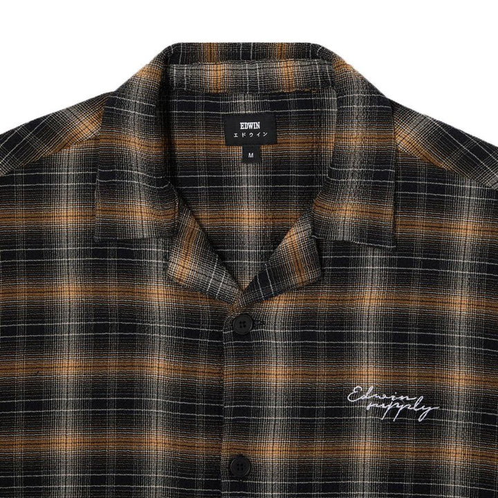 Saga Short Sleeve Shirt Black / Yellow - Merchant Menswear