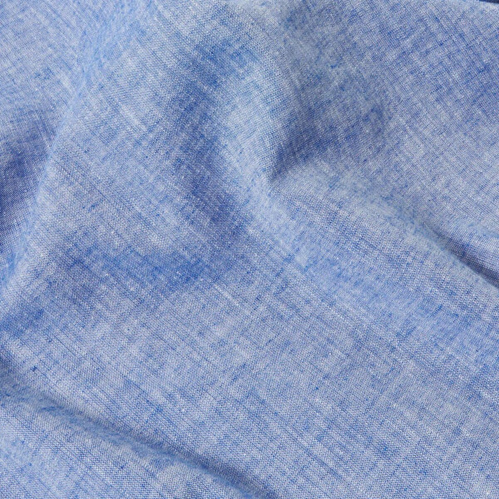 Slub Linen Mix Road Shirt Blue - Merchant Menswear