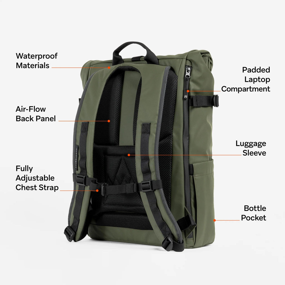 Stubble & Co The Roll Top 20L Urban Green - Merchant Menswear