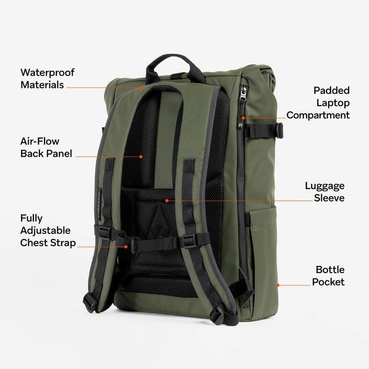 Stubble & Co The Roll Top 20L Urban Green - Merchant Menswear