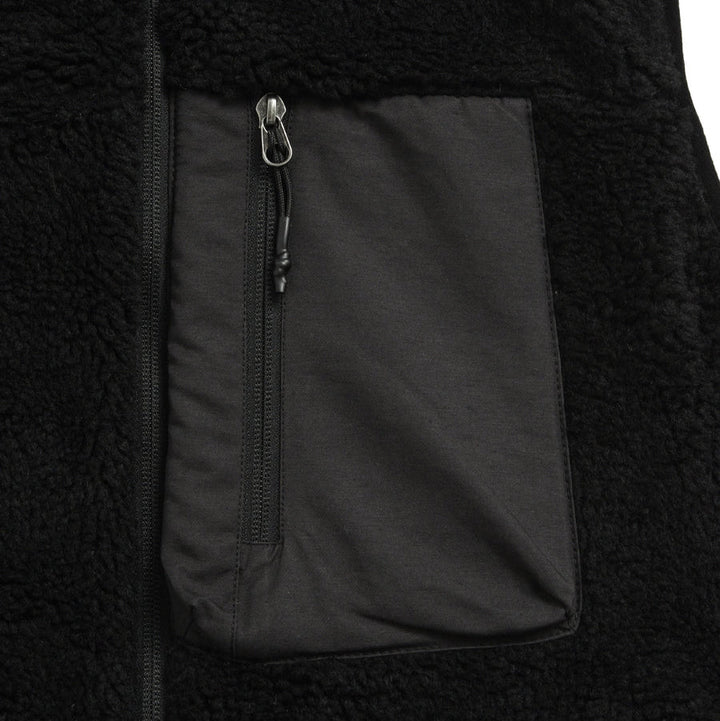 Taion Hi Neck Boa Fleece Mountain Jacket Black x Black - Merchant Menswear