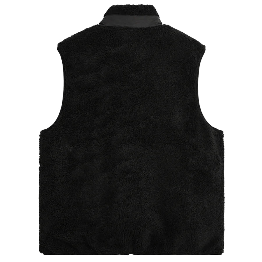 Taion Hi Neck Boa Fleece Vest Black x Black - Merchant Menswear