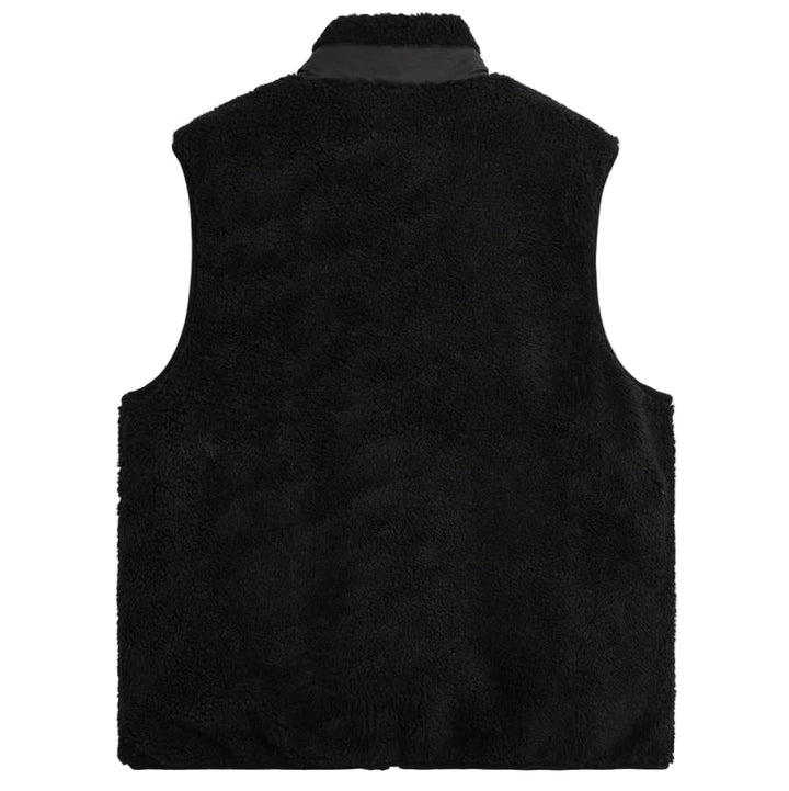 Taion Hi Neck Boa Fleece Vest Black x Black - Merchant Menswear