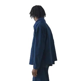 Toast Menswear Canvas Stand Collar Jacket Uniform Blue - Merchant Menswear