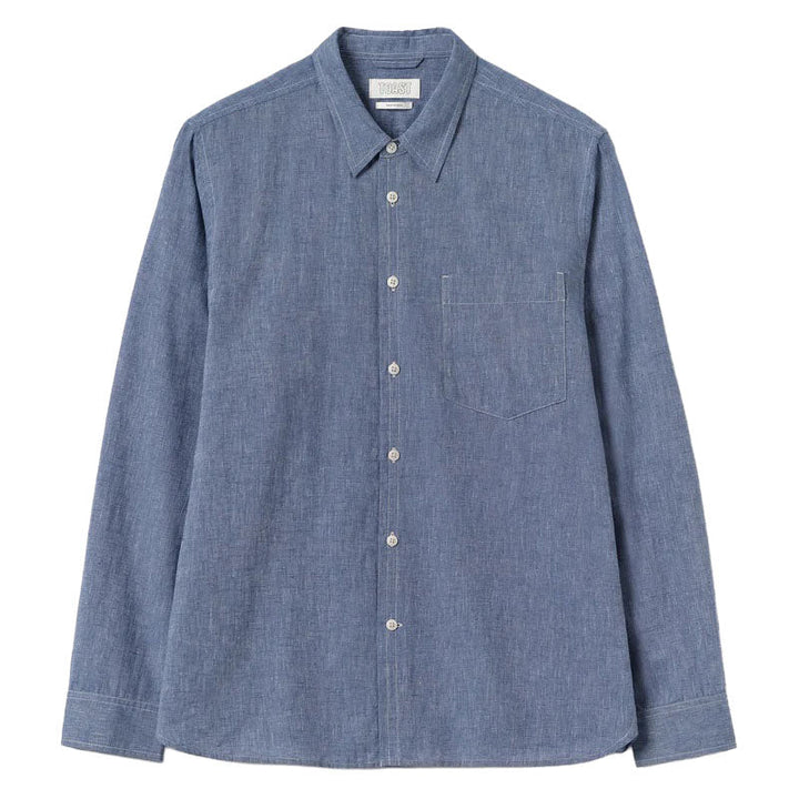 Toast Menswear Cotton Linen Chambray Shirt Chambray Blue - Merchant Menswear