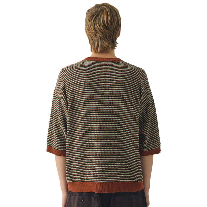 Toast Menswear Knitted Cotton Tee Green Multi - Merchant Menswear