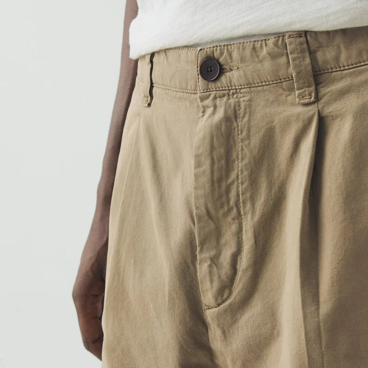 Toast Menswear Otto Pleated Twill Trousers Oyster - Merchant Menswear