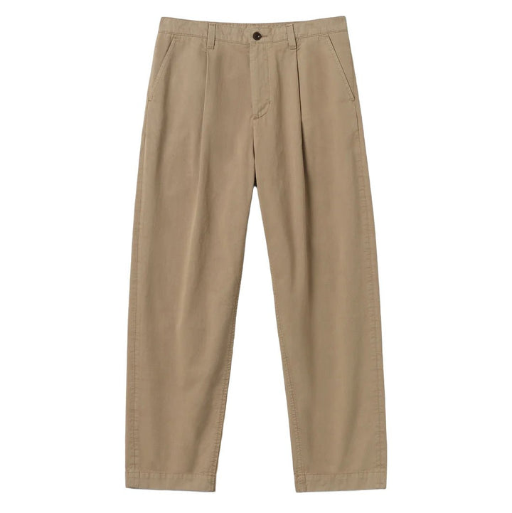 Toast Menswear Otto Pleated Twill Trousers Oyster - Merchant Menswear
