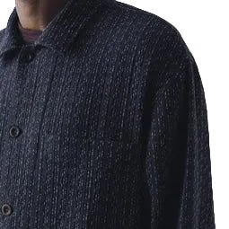Toast Menswear Scatter Stitch Cotton Shirt Indigo Blue - Merchant Menswear