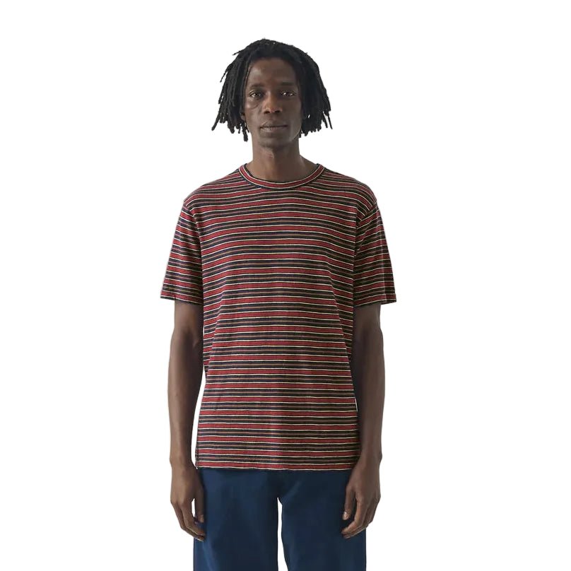 Toast Menswear Theo Cotton Stripe Tee Provencal Blue Multi - Merchant Menswear