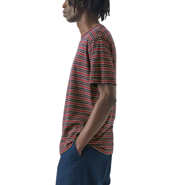 Toast Menswear Theo Cotton Stripe Tee Provencal Blue Multi - Merchant Menswear