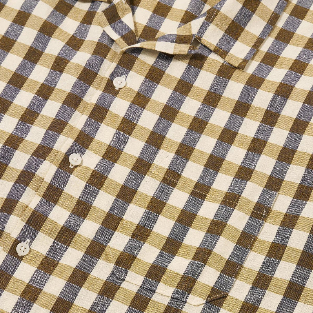 Universal Works Aberdeen Lincot Check Road Shirt Olive - Merchant Menswear