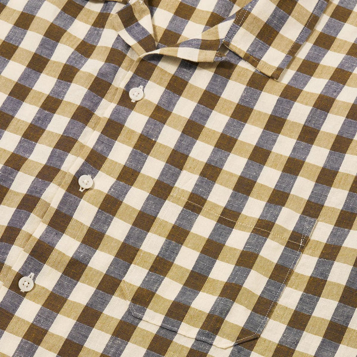 Universal Works Aberdeen Lincot Check Road Shirt Olive - Merchant Menswear